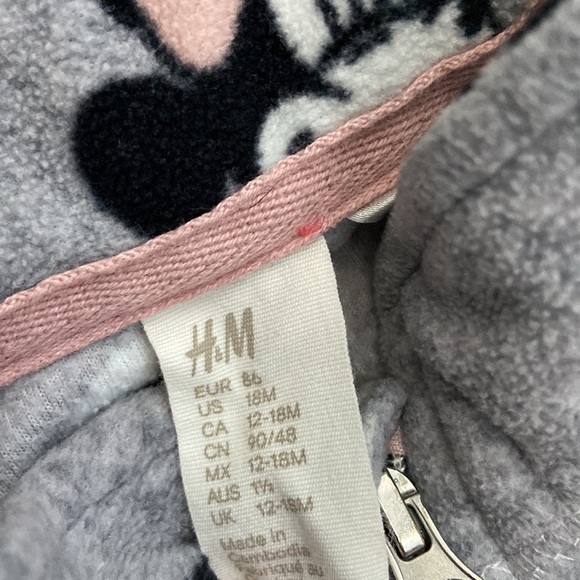 H&M Minnie Mouse fleece zip up - Picture 2 of 2